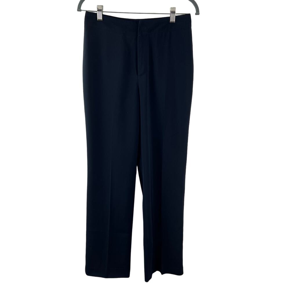 NESSINEL France Navy Blue Dress Pants High-Rise Flat Front Straight Leg Size 40